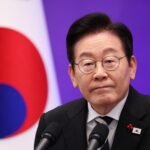 South Korean president delivering a statement