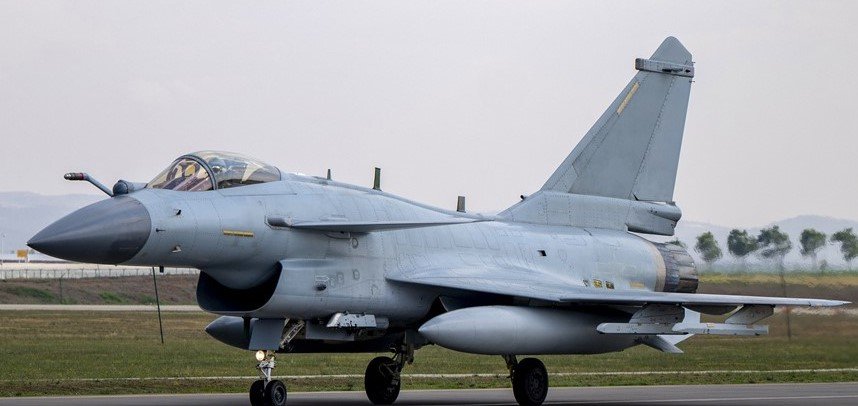 Chinese J-10CE fighter jet in flight