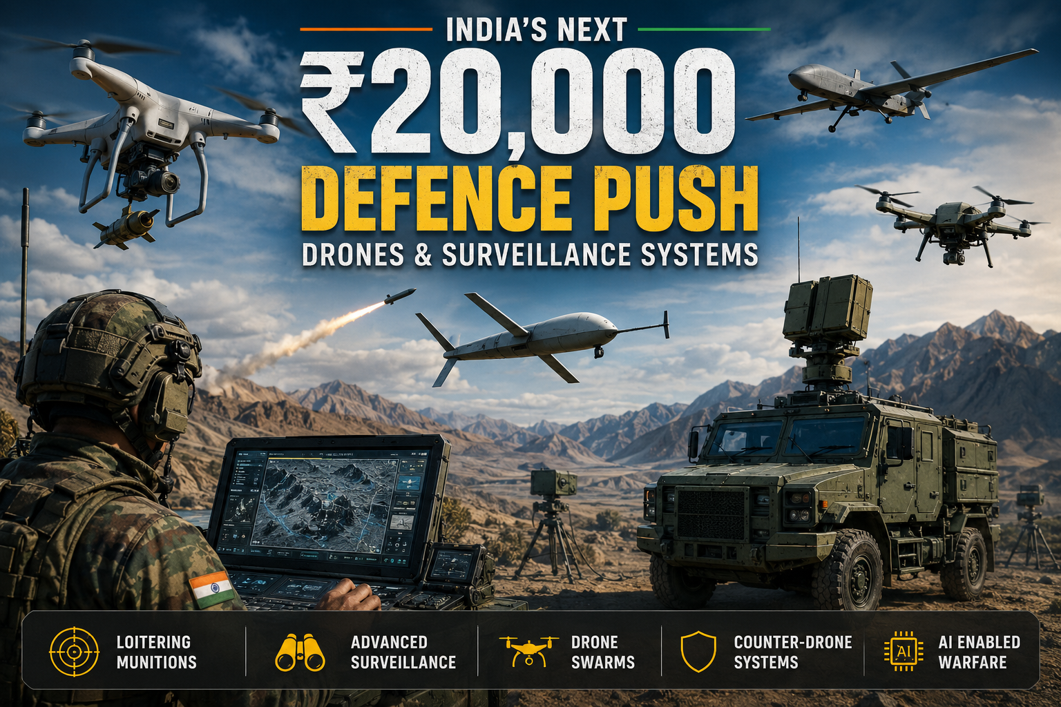 India’s ₹20,000 crore drone and surveillance systems defence push