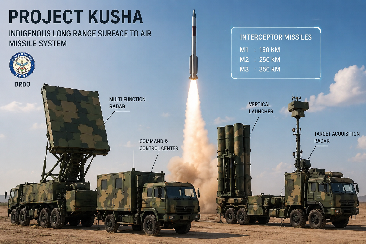 भारत के Project Kusha स्वदेशी एयर डिफेंस सिस्टम का प्रतीकात्मक चित्र