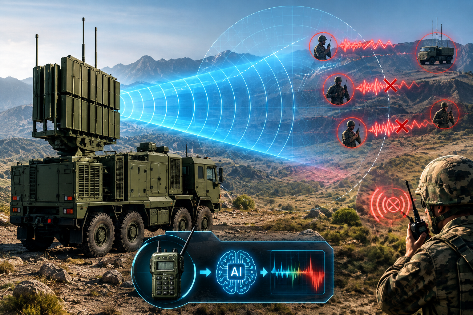 DRDO smart jammer detecting and jamming cognitive military radio signals