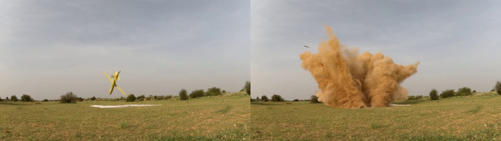 Indian Air Force Khagantak-243 long range glide bomb during a test