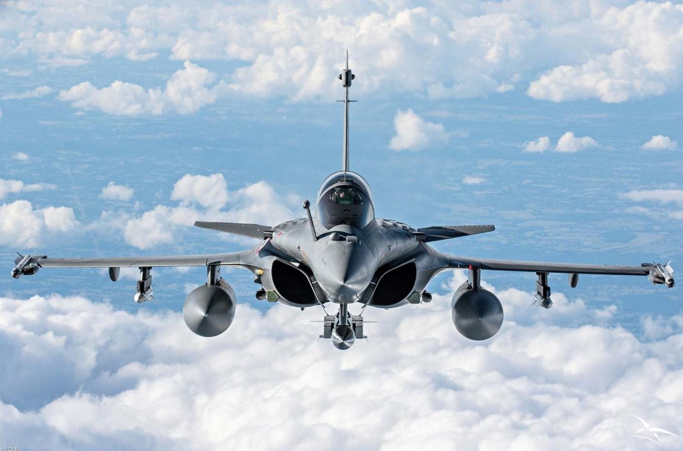 French Air Force Rafale fighter jet flying
