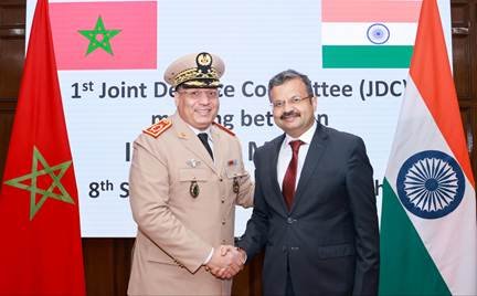 Amitabh Prasad and Brigadier General Abdellah Athmani at the India-Morocco JDC meeting
