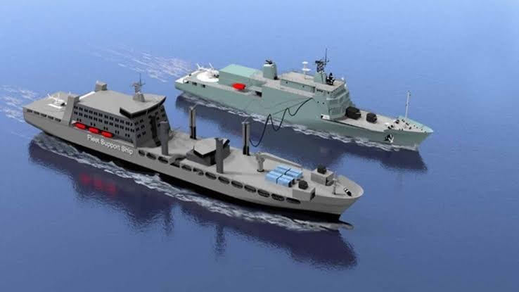 Symbolic image of Indian Navy Fleet Support Ship at sea