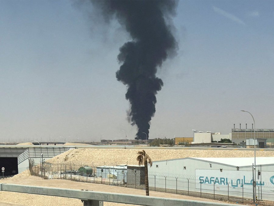 Smoke rises over Riyadh after Houthi attack in Saudi Arabia-file photo